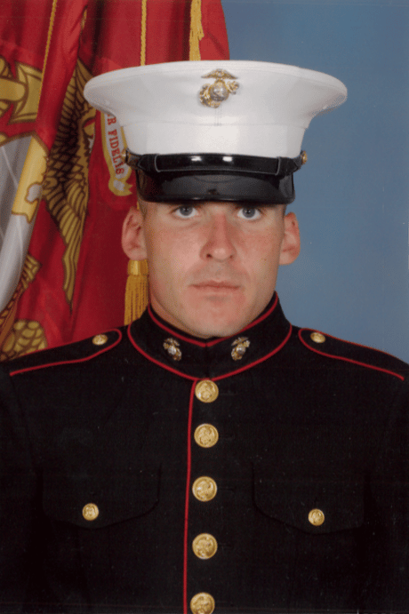 Headshot of man in marine uniform
