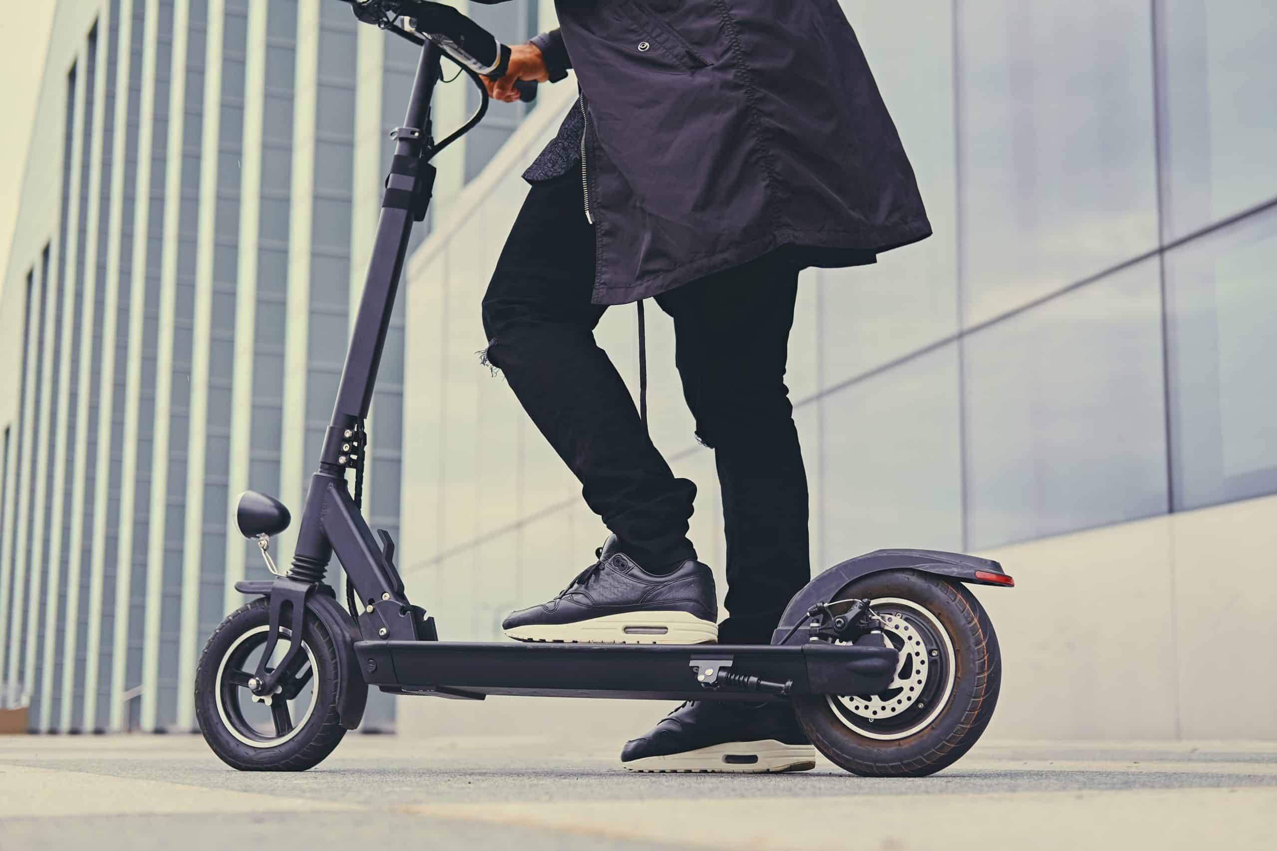 Person riding an e-scooter