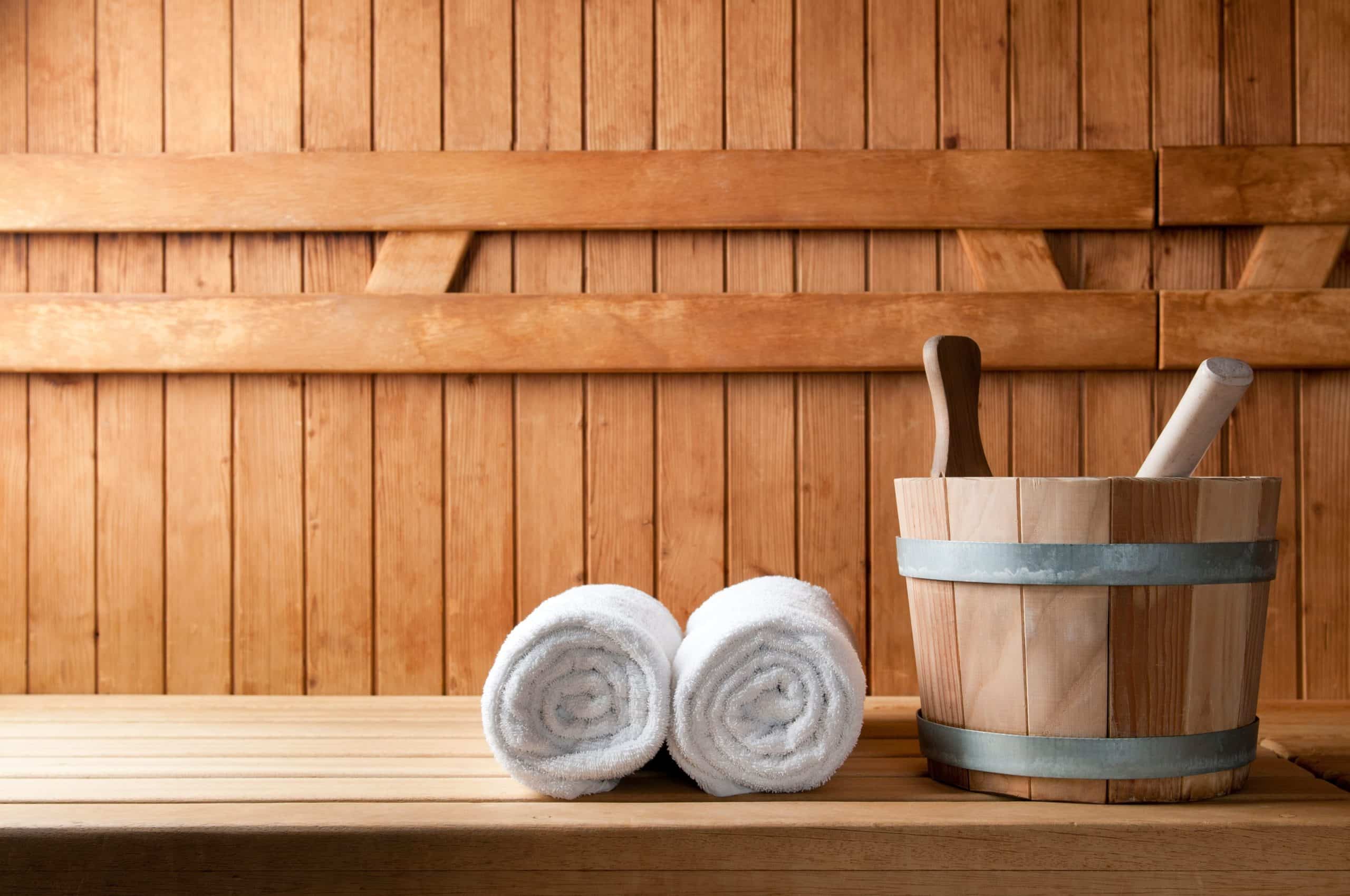 Sauna with towels