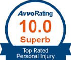 Badge for Avvo Rating 10.0 Superb Top Rated Personal Injury