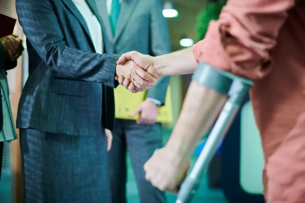 Injured person meeting with an attorney